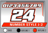 PRINTED NUMBER SET J-2